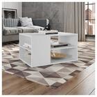 Conjunto Kit Sala De Estar Rack Mesas Opala Branco Caemmun