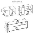Conjunto Kit Sala De Estar Rack Mesas Opala Preto Caemmun