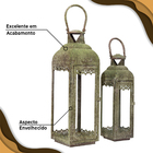 Conjunto Lanterna Marroquina Rustica Verde Envelhecido