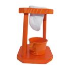 Conjunto Laranja Coador Café Mini + Filtro Pano + Caneca Esma