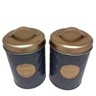 Conjunto Lata De Metal Porta Mantimentos Redonda Com Tampa