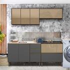 Conjunto Lavanderia Multiuso 4 Peças Amêndoa Chumbo Thalia Sh