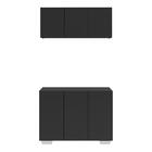 Conjunto Lavanderia Multiuso Armário Aéreo E Balcão 3 Portas