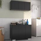 Conjunto Lavanderia Multiuso Armário Aéreo E Balcão 3 Portas