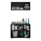 Conjunto Lavanderia Multiuso Armário Aéreo E Balcão 3 Portas