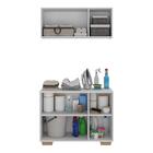 Conjunto Lavanderia Multiuso Armário Aéreo E Balcão 3 Portas