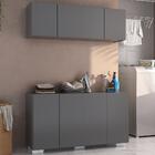 Conjunto Lavanderia Multiuso Armário Aéreo E Balcão 4 Portas