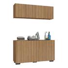 Conjunto Lavanderia Multiuso Armário Aéreo E Balcão 4 Portas