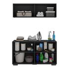 Conjunto Lavanderia Multiuso Armário Aéreo E Balcão 4 Portas