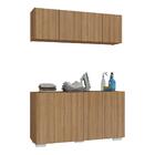 Conjunto Lavanderia Multiuso Armário Aéreo E Balcão 4 Portas