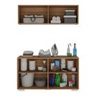 Conjunto Lavanderia Multiuso Armário Aéreo E Balcão 4 Portas