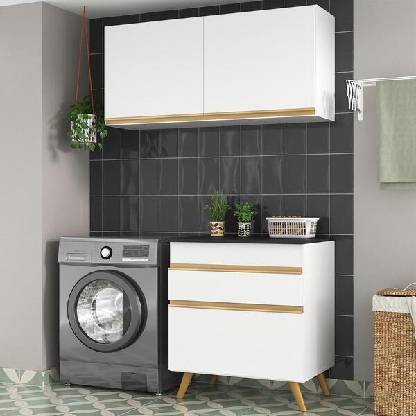 Conjunto Lavanderia Multiuso Armário E Balcão Multimóveis Mp5