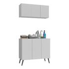 Conjunto Lavanderia Retrô Multiuso Armário Aéreo E Balcão 3 P