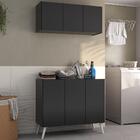 Conjunto Lavanderia Retrô Multiuso Armário Aéreo E Balcão 3 P