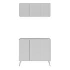 Conjunto Lavanderia Retrô Multiuso Armário Aéreo E Balcão 3 P