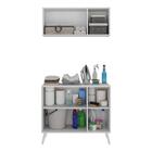 Conjunto Lavanderia Retrô Multiuso Armário Aéreo E Balcão 3 P