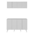 Conjunto Lavanderia Retrô Multiuso Armário Aéreo E Balcão 4 P