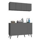 Conjunto Lavanderia Retrô Multiuso Armário Aéreo E Balcão 4 P