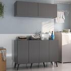 Conjunto Lavanderia Retrô Multiuso Armário Aéreo E Balcão 4 P