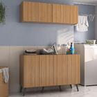 Conjunto Lavanderia Retrô Multiuso Armário Aéreo E Balcão 4 P