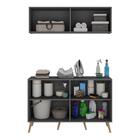 Conjunto Lavanderia Retrô Multiuso Armário Aéreo E Balcão 4 P