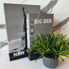 Conjunto Livro Caixa Decorativo E Vaso Grafite De Cerâmica