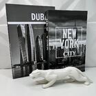 Conjunto Livro Decorativo + Escultura Pantera De Cerâmica