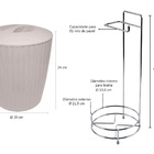 Conjunto Lixeira 5l Com Suporte Papel Higiênico Banheiro Ou B