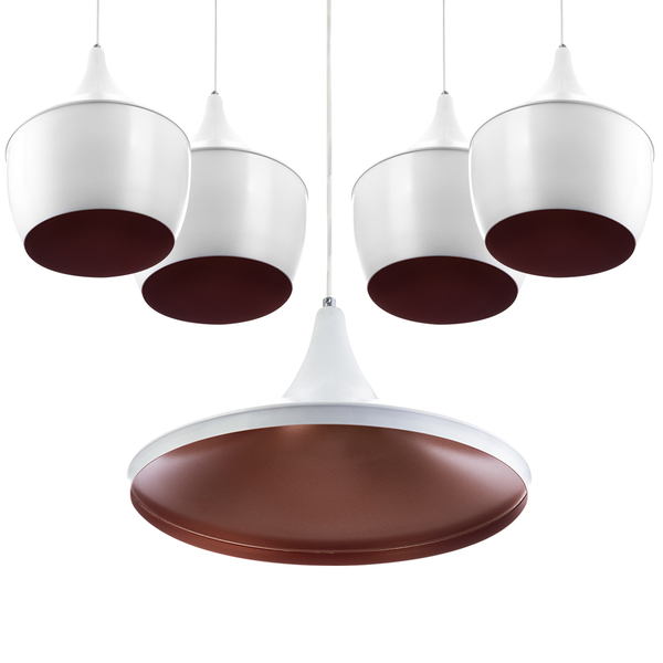 Conjunto Lustres Pendente Tom Dixon 1 Chapéu + 4 Balão Branc