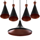 Conjunto Lustres Pendente Tom Dixon 1 Chapéu + 4 Cone Preto