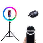Conjunto Luz Profissional Ring Light Rgb + Disparador De Foto