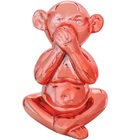 Conjunto Macaco Decorativo Ceramica Rose 3 Peças Mart 09328