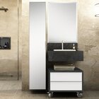 Conjunto Max 60cm Para Banheiro Com Espelho, Gaveteiro, Banca