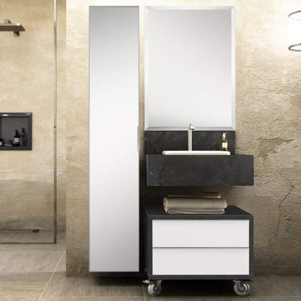 Conjunto Max 60cm Para Banheiro Com Espelho, Gaveteiro, Banca