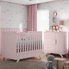 Conjunto Maya Rose  Acetinado Cômoda E Berço