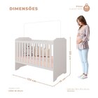 Conjunto Mel Cômoda Fraldario E Berço Mel Branco