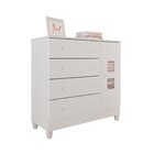 Conjunto Mel Cômoda Fraldario E Berço Mel Branco