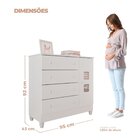 Conjunto Mel Cômoda Fraldario E Berço Mel Branco