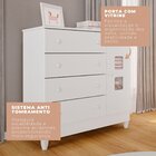 Conjunto Mel Cômoda Fraldario E Berço Mel Branco