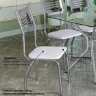 Conjunto Mesa 1,40m Com 6 Cadeiras Cromado Branco