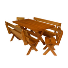 Conjunto Mesa 1,6m E 2 Bancos Com Encosto E 2 Cadeiras Madeir