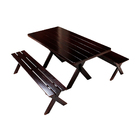 Conjunto Mesa 1,6m E 2 Bancos E 2 Banquetas Sem Encosto Madei