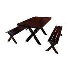 Conjunto Mesa 1,6m E 2 Bancos E 2 Banquetas Sem Encosto Madei