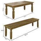 Conjunto Mesa 1,82m E 2 Bancos Rústico Corona Madeira Maciça