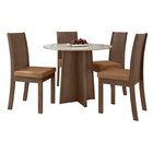 Conjunto Mesa 100cm Tampo Mdf/vidro 4 Cadeiras Athenas Móveis