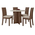 Conjunto Mesa 100cm Tampo Mdf/vidro 4 Cadeiras Athenas Móveis