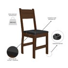 Conjunto Mesa 108x67,5cm 4 Cadeiras Milano  Amêndoa/preto