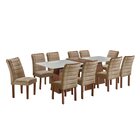 Conjunto Mesa 10 Cadeiras Tampo Com Vidro Sala De Jantar Arez