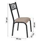 Conjunto Mesa 110x72cm 1 Banco Mega 2 Cadeiras Jade  Preto/li