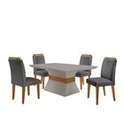 Conjunto Mesa 120cm Canto Reto Clarice E 4 Cadeiras Athenas L